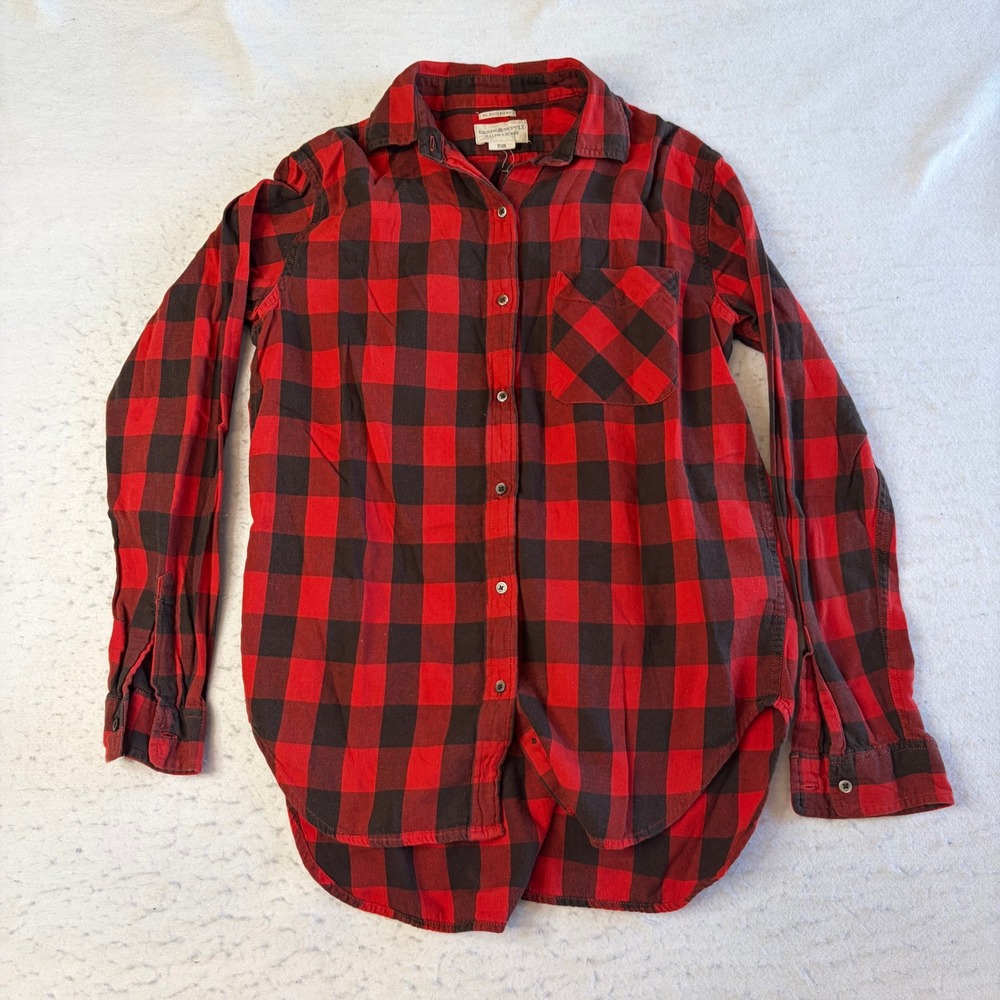 Denim & Supply Ralph Lauren Flannel Shirt Medium Red Buffalo Plaid Boyfriend